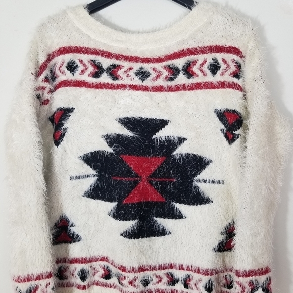 ANTHROPOLOGIE EVERLEIGH Aztec Imitation Mohair Knitted Sweater - Picture 4 of 13
